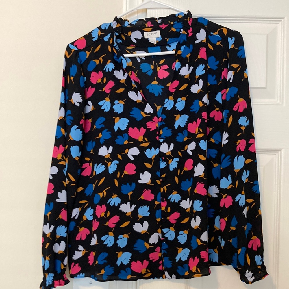 J Crew Floral Blouse, Size S